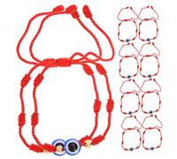 KOMBIUDA 10 Piezas Pulseras De Ojo Malvado Hechas Mano Pulsera De Cadena Ajustable Para Mujer Hilo Rojo Para Protegerse Ojo Eventos Sociales
