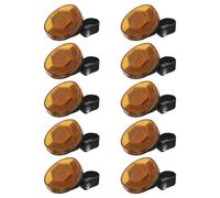 KOMBIUDA 10 Piezas Reflectores para Bicicleta, Reflector Reflectante Redondo de Plástico Amarillo, Alta Visibilidad y Aviso Rápido, para Bici y Bicicleta, Conducción Nocturna y Carreteras