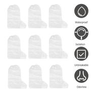 KOMBIUDA 10 Unidades Fundas de Botas Desechables Impermeables con Parte Superior Alta y Banda Elástica Cubre Zapatos Antideslizante y Grueso para Protección Lluvia y