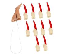 KOMBIUDA 11 Piezas uñas de Dedos Falsos Accesorios Halloween Disfraz Mujer Bruja Halloween Traje de Brujo Halloween Disfraces uñas de Bruja Cubierta de uñas Zombie Caucho Rojo