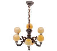 KOMBIUDA 12 para Casa de Muñecas, Modelo Retro Rojo, Accesorio Decorativo para Sala de Estar en Miniatura, Luz de Techo para Micropaisajismo y Bricolaje