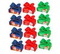 KOMBIUDA 12piezas Cajas De De Navidad De Cartón Decorativo Para Dulces y Fiestas Diseños Únicos Para Decoración Navideña