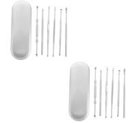 KOMBIUDA 12piezas Kit De Limpiador De Oídos De Inoxidable Con Caja De Almacenamiento Herramienta Para Eliminación De Cerumen Cucharas Para Oídos Portátiles y Efectivas