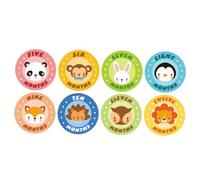 KOMBIUDA 12piezas Pegatinas del Mes para Bebés Mensuales Diseño De Animales Pegatinas Redondas Autoadhesivas para Recién Nacidos y Fotos De Crecimiento
