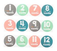 KOMBIUDA 12piezas Pegatinas del Mes para Recién Nacidos Calcomanía Accesorios para Fondo De Fotos La Cuna