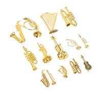 KOMBIUDA 14 Piezas Mini Instrumentos Musicales de Acrílico para Decoración de Árbol de Navidad Adornos y Detallados para Fiesta y DIY Accesorios para Navideño