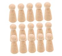 KOMBIUDA 15 Piezas Wooden Peg Dolls Unpainted Natural Wood Texture Miniature People Figurines For Diy Painting And Home Decor Craft Projects