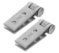 KOMBIUDA 2 bisagras plegables plateadas para ventana - Bisagra para ventana abatible con tornillo de montaje - 4 ranuras fijas - Herrajes para reparación de gabinetes