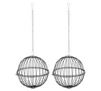 KOMBIUDA 2 comederos Colgantes para Pollos: Jaula Grande de Acero Inoxidable con Forma de Bola para Pollos, comedero para gallinas, Accesorios para gallineros, de sebo para pájaros de 33 cm/30