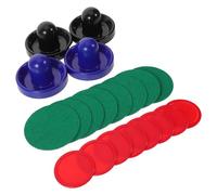 KOMBIUDA 2 Juegos Accesorios para Mesa de Hockey Aire Empujadores Plásticos Azul y Discos Rojos con Almohadillas de Fieltro para Recambio Compacto para Interiores y Fiestas Familiares