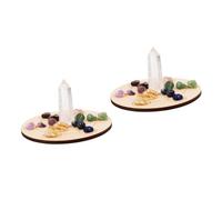 KOMBIUDA 2 Juegos Adorno de pilar de cristal estera Rosario sagrado decoración casa decoración fiesta accesorio de adivinación de escritorio para fiesta practica tabla de adivinacion Madera