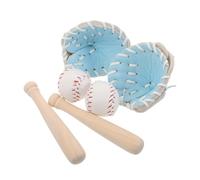 KOMBIUDA 2 Juegos Miniature Baseball Bat Glove Ball Set Lightweight Sports Toy For Dollhouse Accessories and Birthday Cake Topper