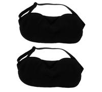 KOMBIUDA 2 Piezas antifaz para dormir eye mask for sleeping sleep mask viseras para dormir ojos con los ojos vendados durmiendo sombras de ojos cubierta de la máscara de ojos algodón Black