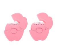 KOMBIUDA 2 Piezas broche del pelo mini herramienta para cortar el cabello peine de afeitar peine de corte de pelo Herramientas para peinar cortapelos manual para flequillo el plastico rosa