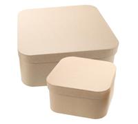 KOMBIUDA 2 Piezas Cajas de Regalo Kraft Pequeñas Reciclables Cajas de Cartón Cuadradas con Tapa y Esquinas Redondeadas para Envoltorio de Presente y Packaging Sostenible de Unidades