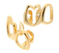 KOMBIUDA 2 Piezas Carillas Doradas para Dientes Diseño Hueco con Zirconia Ventiladas y Ligeras para Cosplay Rapero Disfraz Halloween y Fiestas Temáticas