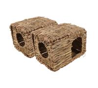 KOMBIUDA 2 Piezas Casa Plegable de Hierba para Cobayas y Conejos Refugio Resistente y Portátil para Pequeños Roedores Escondite Interactivo para Interiores y Exteriores y Descanso para