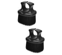 KOMBIUDA 2 Piezas Cepillo De Pelo Con Anilla Rota Recortadora Depurador De Barba Cabello Aseo Bigote Recortador De Barba Hombres Peine De Barba Cepillo Para El Pelo Afeitar Nylon Black