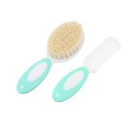 KOMBIUDA 2 Piezas Cepillo Para Niño Niña y Niño Cerdas Suaves De Lana Masajeador De Cabelludo Desenredante y Cuidado Delicado Para Recién Nacidos Pequeños Color Verde