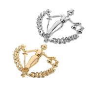 KOMBIUDA 2 Piezas collar accesorios de vestir colgante de escala de justicia accesorios de traje de hombre broche de solapa de metal alfiler de abogado broches de escamas de libra