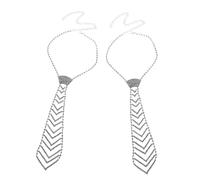 KOMBIUDA 2 Piezas Corbatas Ajustables de con Diseño de para Bodas y Fiestas Collar Brillante Unisex para Novias y Caballeros Accesorio Versátil de Joyería Elegante