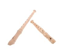KOMBIUDA 2 Piezas Flauta Dulce Soprano Estilo Alemán y Británico Madera Rubberwood Instrumento Musical Vertical para Adultos Principiantes Escuela Hogar