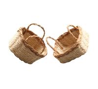 KOMBIUDA 2 Piezas Mini Cestas Tejidas Mano Juego de Decoración Artesanal para de Muñecas Contenedores Pequeños para Manualidades y Almacenamiento