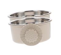 KOMBIUDA 2 Piezas Pet Feeder Bowls Stainless Steel Hanging Antispill Water Food Bowl For Cats Dogs Rabbits Medium Easy Clean Crate Cage Compatible