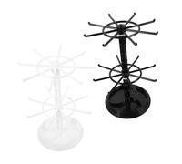 KOMBIUDA 2 Piezas Soporte Giratorio para Joyas de Organizador de Collar y Exhibidor de Pulseras y Colgantes Soporte de Plástico Duradero para Escritorio Decoración Moderna para Dormitorio y