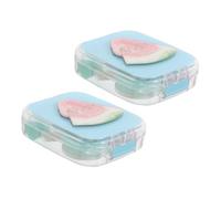 KOMBIUDA 2 Piezas Watermelon Case Portable Leakproof Soak Storage Box with Applicator Tool For Outdoor Travel Daily Use