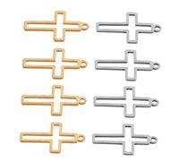 KOMBIUDA 20 Piezas Mini Colgantes Cruz Hueca de Acero Inoxidable Pequeños Dije Religioso para Pulseras Llavero y Proyectos DIY de Fe