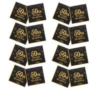 KOMBIUDA 20 Servilletas Desechables Decorativas Para Cumpleaños Exclusivas 50 Cumpleaños Sofisticado Papel Resistente
