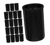 KOMBIUDA 20piezas Caja De Película Negra Botes De Plástico con Tapa Vacíos Organizador De Contenedores Cilíndricos para Almacenar Accesorios Pequeños Cuentas Llaves El Hogar o Taller