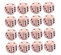 KOMBIUDA 24 Piezas Dados De Madera Dados De Juego Estándar Dices De Fiesta Dados De Colores Aprendiendo Cubos De Bolsillo Dices Juego De Mesa Suave Dados En Blanco