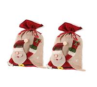 KOMBIUDA 2piezas Bolsa De Obsequio De Papá Noel De Dulces Dibujos Animados Prácticas Bolsas De Mano Para Embalaje Decorativo Uso Fiestas De Navidad