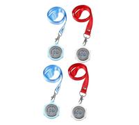 KOMBIUDA 2sets Cronógrafo Clip En La Luz Clip De Luz De Libro Reloj Digital Resistente Al Agua Retráctil Temporizador De Cordón Reloj De Bolsillo Mosquetón Watches Detener Aleación 2pcs*2