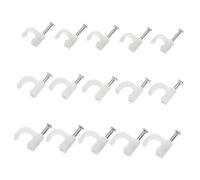 KOMBIUDA 3 cajas Clips para Cables de Cajas Abrazaderas Multifuncionales para Fijar Cables Hogar y Oficina Resistentes la Corrosión y Fáciles de Instalar con Clavos de Acero Inoxidable
