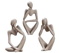 KOMBIUDA 3 Piezas Adornos De Figuras Abstractas Decoración De Oficina Estantería Pensador Decoración Jarrón Pensador Acentos De Decoración Estatua Pensador Florero Escritorio Resina