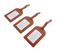 KOMBIUDA 3 Piezas Etiquetas de Cuero para Equipaje Identificador Maletas Práctico Reutilizable Etiquetas Equipaje con Tarjeta para Viaje Accesorios Maleta de Mano
