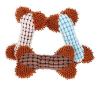 KOMBIUDA 3 Piezas Juguete de Peluche Sonido de Perro de Hueso para Cachorros Juguete Chirriante para Masticar Portátil para Perros Casa Colores Azul y Beige