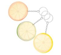 KOMBIUDA 3 Piezas Llavero de rodajas de limón fruta de plástico accesorios para bolsos dijes llavero estilo fruta llavero fruta Llavero con dije de fruta limón falso de polivinilo