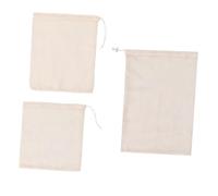 KOMBIUDA 3piezas Bolsas Reutilizables De Algodón para Frutas y Verduras De Beige Prácticas y Transpirables para Compras Sostenibles y Ecológicas