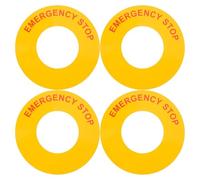 KOMBIUDA 4 Etiquetas Adhesivas de Parada de Emergencia para Maquinaria Industrial Pegatinas Señal de Stop 62Mm Diámetro Externo Material PP Duradero para Seguridad y Precaución Laboral