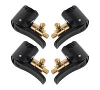 KOMBIUDA 4 Piezas Adaptador de Válvula de Latón para Inflado Rápido con Clip para Neumáticos de Coche Bicicleta y Motocicleta con Función de Liberación de Aire y Conexión