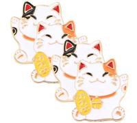 KOMBIUDA 4 Piezas Broche de Gato Caricatura Metálica para Ropa Diseño Japonés de Estilo Wafuu Accesorio Decorativo y Práctico para Mujeres Modernas