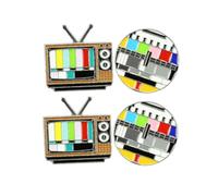 KOMBIUDA 4 piezas Broches Creativos Forma de Televisor Dos Patrones Broches Delicados para Mujer Accesorios para Disfraces y Decoración de Fiestas y Banquetes