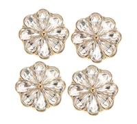 KOMBIUDA 4 piezas Conjunto de Gemelos de Aleación con Diseño Floral y Cristales de Imitación Joyería Elegante para Camisas y Vestidos Accesorios Duraderos para Mujer Ocasiones Formales