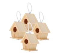 KOMBIUDA 4 Piezas Kit de Casas de Madera sin Terminar para Pájaros Colgantes Diseño Compacto y Ligero para Anidación de Colibríes Decoración DIY para Exteriores Interiores para y Fiestas
