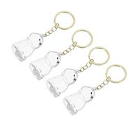 KOMBIUDA 4 Piezas Pet Hair Memorial Keychain Transparent Dog Cat Ashes Urn Compact Keepsake Case For Hair Storage Portable Bag Charm For Pet Owners
