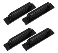 KOMBIUDA 4 Piezas Tiradores Adhesivos para Muebles sin Taladro de Unidades Asas Autoadhesivas para Puertas de Armario y Puertas Correderas Diseño Moderno Negro Fáciles de Instalar Daños